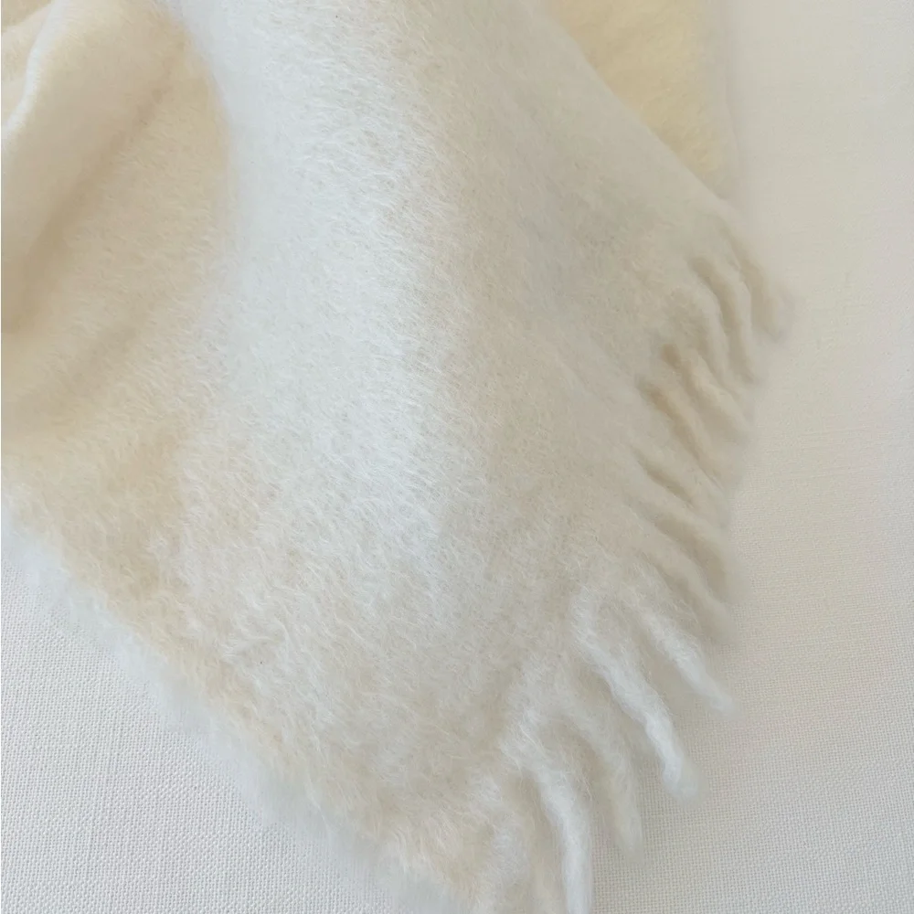Restoration Hardware Cozy Cream Throw Blanket